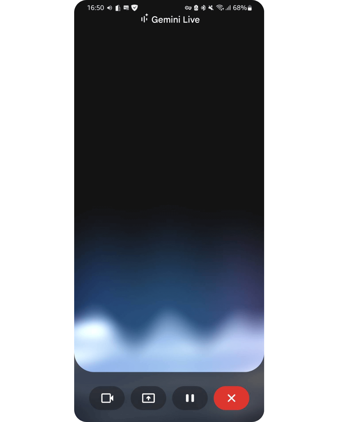 音声認識中は画面に波形が表示Gemini