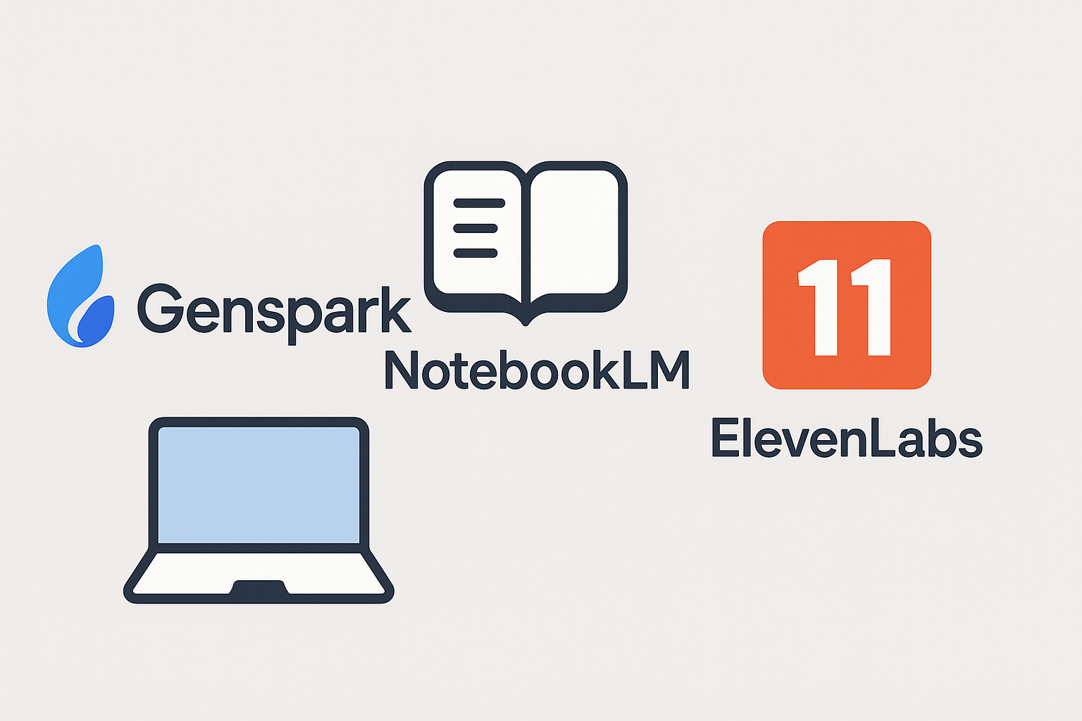 Genspark AIポッドキャスト・NotebookLM・ElevenLabs比較