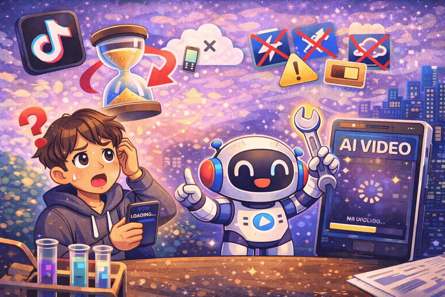 TikTokのAI生成に時間がかかるときの対処法