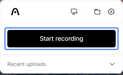録音を開始するStart recordingボタンの公式画面