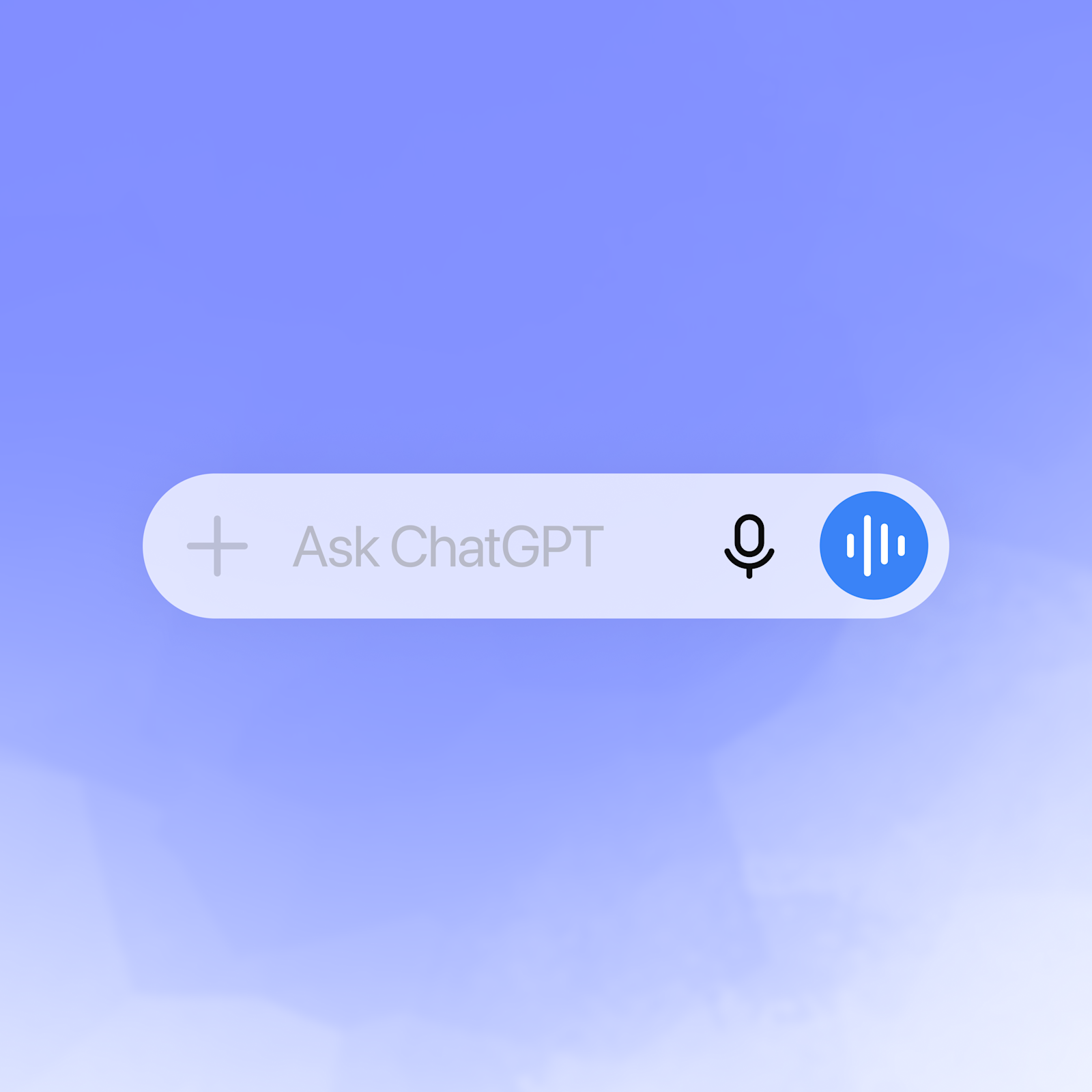 入力欄の右側に並ぶ、音声入力のマイクのアイコンと、音声モードを始める波形のアイコン